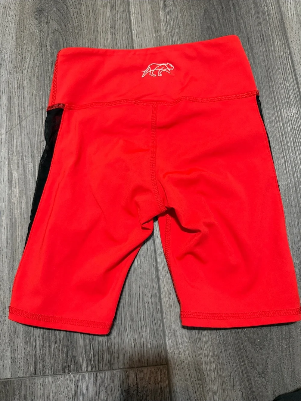 Tiger Friday Red Bike Shorts with Black Side Panels